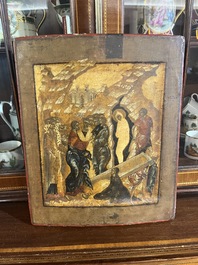 Ic&ocirc;ne orthodoxe, 'La R&eacute;surrection de Lazare' ('Voskresenie Lazara'), Russie, probablement Moscou, premi&egrave;re moiti&eacute; du 17&egrave;me si&egrave;cle