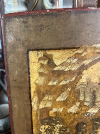 Ic&ocirc;ne orthodoxe, 'La R&eacute;surrection de Lazare' ('Voskresenie Lazara'), Russie, probablement Moscou, premi&egrave;re moiti&eacute; du 17&egrave;me si&egrave;cle