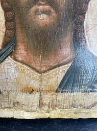 Ic&ocirc;ne orthodoxe, 'Christ &agrave; l'&oelig;il s&eacute;v&egrave;re', Russie, premier quart du 18&egrave;me si&egrave;cle
