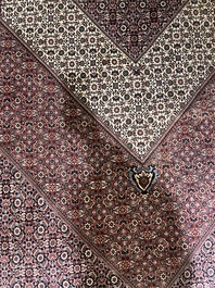 Tapis oriental de type Bidjar &agrave; d&eacute;cor floral, laine sur coton, 20&egrave;me si&egrave;cle