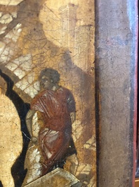 Ic&ocirc;ne orthodoxe, 'La R&eacute;surrection de Lazare' ('Voskresenie Lazara'), Russie, probablement Moscou, premi&egrave;re moiti&eacute; du 17&egrave;me si&egrave;cle