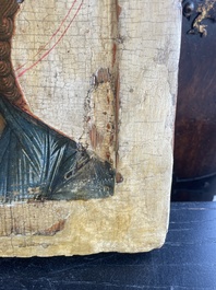 Ic&ocirc;ne orthodoxe, 'Christ &agrave; l'&oelig;il s&eacute;v&egrave;re', Russie, premier quart du 18&egrave;me si&egrave;cle