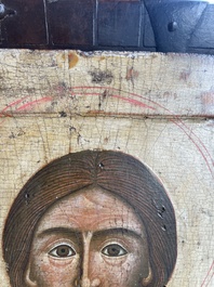 Ic&ocirc;ne orthodoxe, 'Christ &agrave; l'&oelig;il s&eacute;v&egrave;re', Russie, premier quart du 18&egrave;me si&egrave;cle