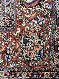 Tapis oriental de type Bidjar &agrave; d&eacute;cor floral, laine sur coton, 20&egrave;me si&egrave;cle