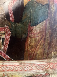 Ic&ocirc;ne orthodoxe impressionnante, 'Notre-Dame de Kazan avec des miracles', Russie, Kostroma, troisi&egrave;me quart du 18&egrave;me si&egrave;cle