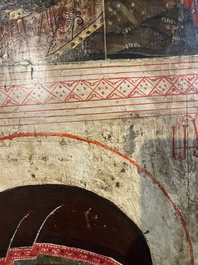 Ic&ocirc;ne orthodoxe impressionnante, 'Notre-Dame de Kazan avec des miracles', Russie, Kostroma, troisi&egrave;me quart du 18&egrave;me si&egrave;cle