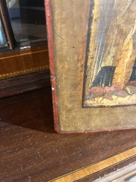 Ic&ocirc;ne orthodoxe, 'La R&eacute;surrection de Lazare' ('Voskresenie Lazara'), Russie, probablement Moscou, premi&egrave;re moiti&eacute; du 17&egrave;me si&egrave;cle