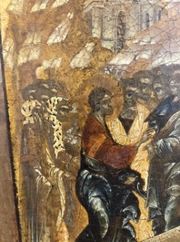 Ic&ocirc;ne orthodoxe, 'La R&eacute;surrection de Lazare' ('Voskresenie Lazara'), Russie, probablement Moscou, premi&egrave;re moiti&eacute; du 17&egrave;me si&egrave;cle