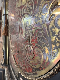 A French Historicism gilt bronze mounted tortoiseshell and brass marquetry ebonised wooden Boulle three-door credenza, 19th C.
