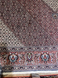 Tapis oriental de type Bidjar &agrave; d&eacute;cor floral, laine sur coton, 20&egrave;me si&egrave;cle