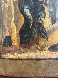 Ic&ocirc;ne orthodoxe, 'La R&eacute;surrection de Lazare' ('Voskresenie Lazara'), Russie, probablement Moscou, premi&egrave;re moiti&eacute; du 17&egrave;me si&egrave;cle