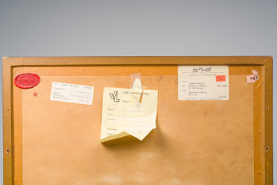 Albaert Servaes (1883-1966): The reconciliation, charcoal on paper, dated 1951