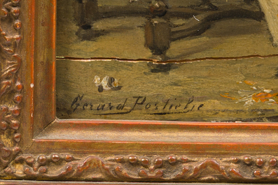 G&eacute;rard Jozef Portielje (1856-1929): L'oeuf cass&eacute;, huile sur panneau