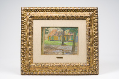 Emile Claus (1849-1924): 'Le vieux cimeti&egrave;re de St Donat' (Veurne), pastel on paper, dated 23 August 1916