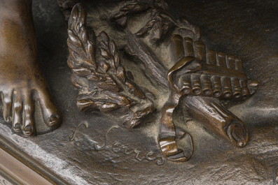 Provin Serres (1840-?): Pan en Ceres, gepatineerd brons