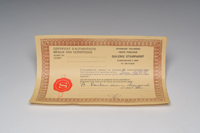 Two Chinese iron-red 'Buddhist lions' hat stands, 19th/20th C.