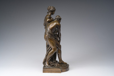 Provin Serres (1840-?): Pan en Ceres, gepatineerd brons