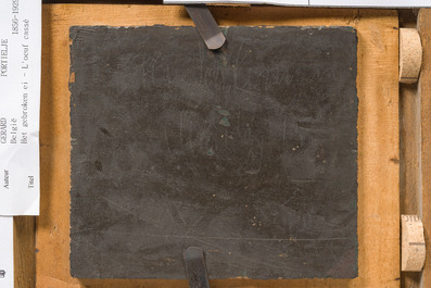 G&eacute;rard Jozef Portielje (1856-1929): L'oeuf cass&eacute;, huile sur panneau