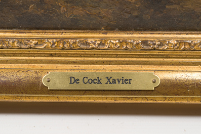 Xavier De Cock (1818-1896): Zicht op de grote staakmolen op de Molenberg te Deurle, olie op paneel
