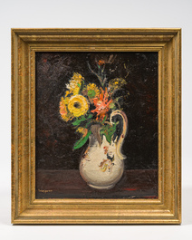 Floris Jespers (1889-1965): Stilleven met bloemen, olie op doek