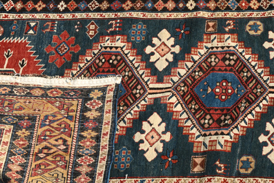 Three various Caucasian carpets, a.o. Shirvan, wool and cotton, Turkmenistan and Azerbaijan, 19th/20th C.