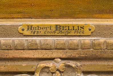 Hubert Bellis (1831-1902): Stilleven met glas en schaaldieren, olie op doek