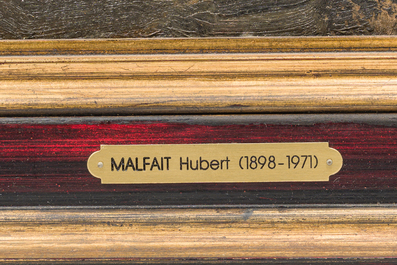 Hubert Malfait (1898-1971): 'Boerin', olie op board