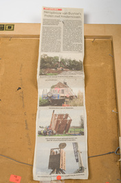 Xavier De Cock (1818-1896): Zicht op de grote staakmolen op de Molenberg te Deurle, olie op paneel