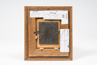 G&eacute;rard Jozef Portielje (1856-1929): L'oeuf cass&eacute;, huile sur panneau