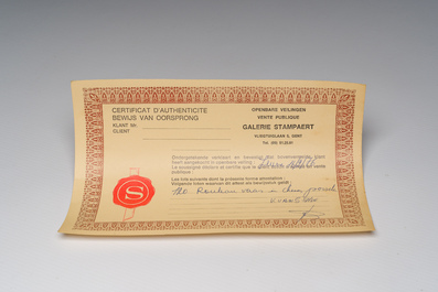 Two Chinese iron-red 'Buddhist lions' hat stands, 19th/20th C.