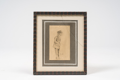 Emile Claus (1849-1924): Agent in Paris, pencil on paper