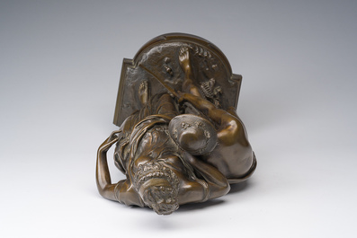 Provin Serres (1840-?): Pan en Ceres, gepatineerd brons