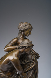 Provin Serres (1840-?): Pan en Ceres, gepatineerd brons