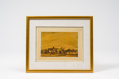 Willem Van Hecke (1893-1976): Landscape with farm, oil on paper