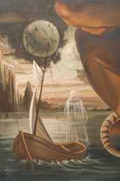Christian Silvain (1950): A vision at sea, oil on panel, dated 1976