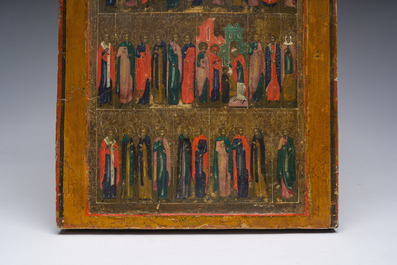 A Russian orthodox menological 'November' icon, 19th C.