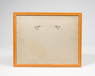 Monogramm&eacute; H.V. (Horace Vernet, 1789-1863, attribu&eacute; &agrave;): Fermiers et b&eacute;tail dans un &eacute;tang, crayon sur papier, dat&eacute; (18)44