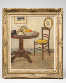 Louis Thevenet (1874-1930): Quiet interior, oil on canvas, dated 1921