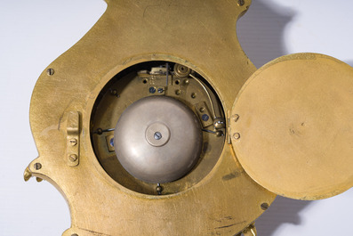 A fine French gilt bronze Louis XV style cartel clock with floral design, Leroy &agrave; Paris, 19th C.