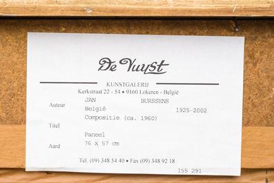 Jan Burssens (1925-2002): Compositie, olie op board, ca. 1960