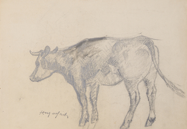 Hubert Malfait (1898-1971): Five various design drawings with animals, mixed media on paper