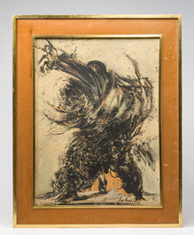 Jan Burssens (1925-2002): Compositie, olie op board, ca. 1960