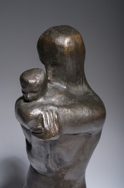 George Minne (1866-1941): Moeder en kind, bruingepatineerd brons