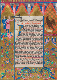 Three Gothic Revival illuminated miniatures, mixed technique on paper, 19th C.