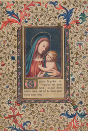 Three Gothic Revival illuminated miniatures, mixed technique on paper, 19th C.