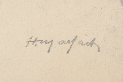 Hubert Malfait (1898-1971): Five various design drawings with animals, mixed media on paper