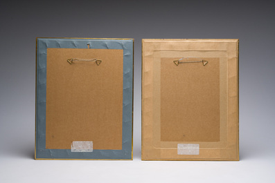 Three Gothic Revival illuminated miniatures, mixed technique on paper, 19th C.