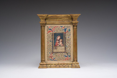 Three Gothic Revival illuminated miniatures, mixed technique on paper, 19th C.