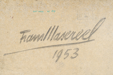 Frans Masereel (1889-1972): 'Dockhand &agrave; l'ancre', huile sur isorel, dat&eacute; 1953