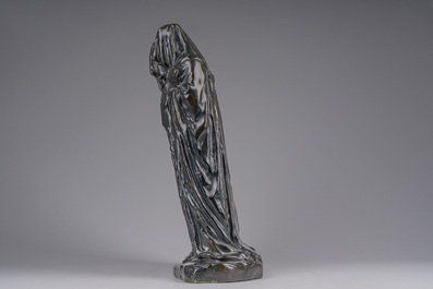 George Minne (1866-1941): Les Trois Saintes Femmes, bruin-zwartgepatineerd brons, met gieterijstempel De Groeve (1896)